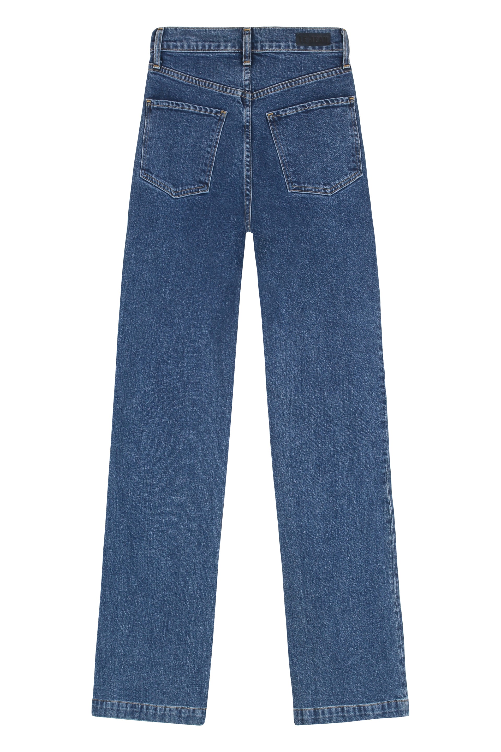 Le Jean Straight-Leg Cotton Jeans — Blue, view 2