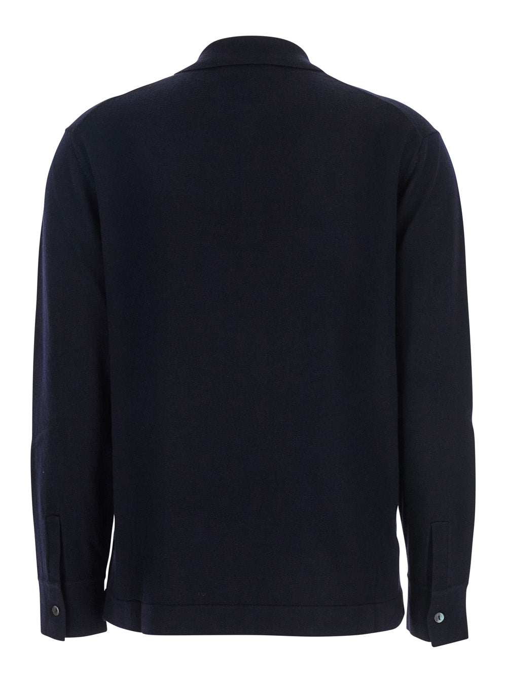 P.A.R.O.S.H. Wool-Cashmere Blend Polo Shirt — Navy, view 2