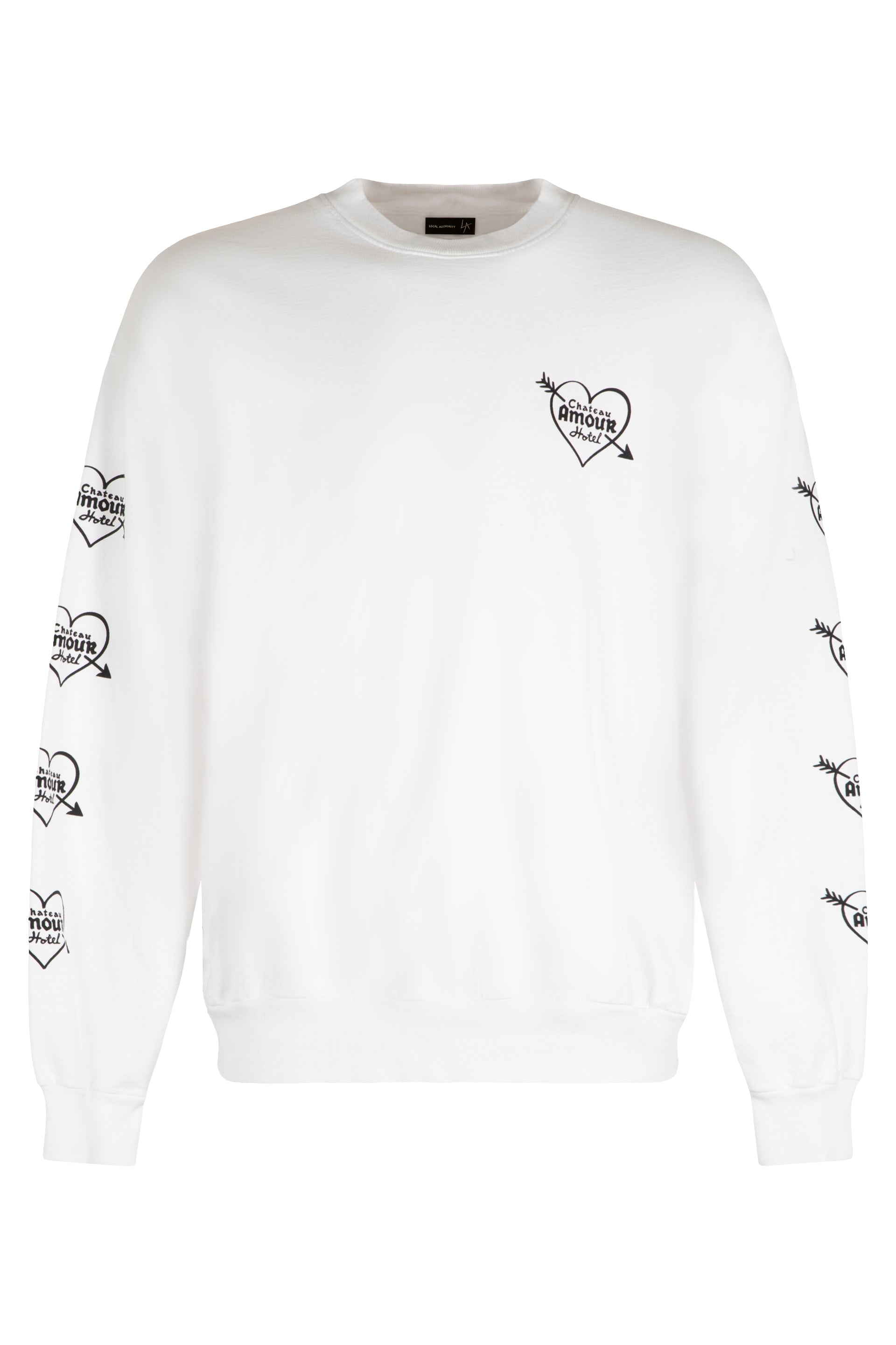 Local Authority Heart and Cross Embroidered Sweatshirt — White by Local Authority