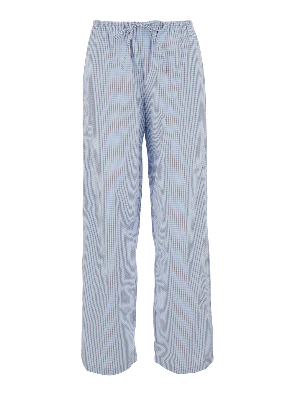 Dunst Check Cotton Trousers — Blue by Dunst