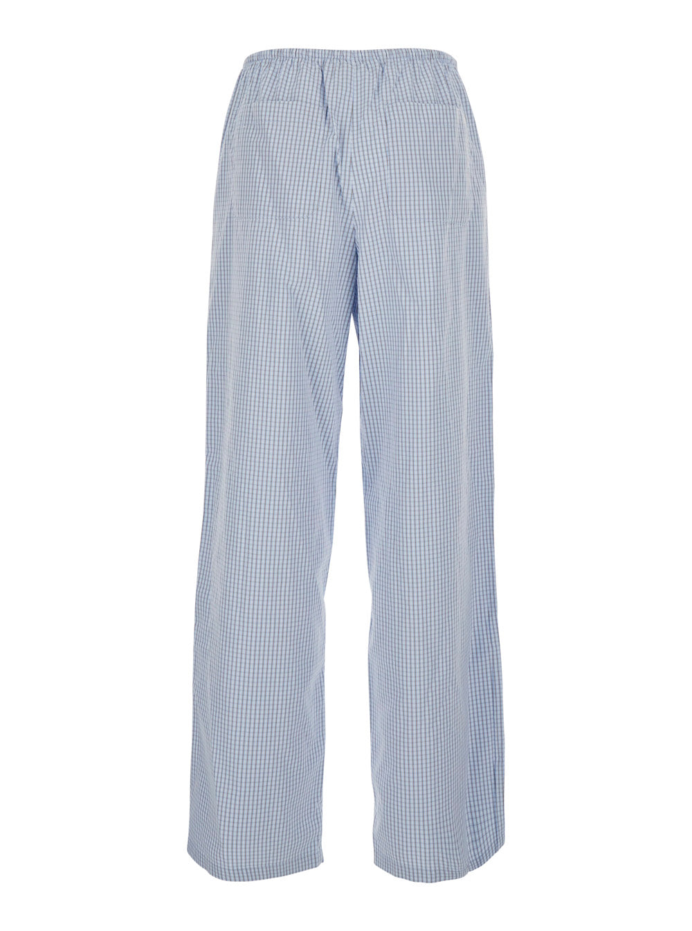 Dunst Check Cotton Trousers — Blue, view 2