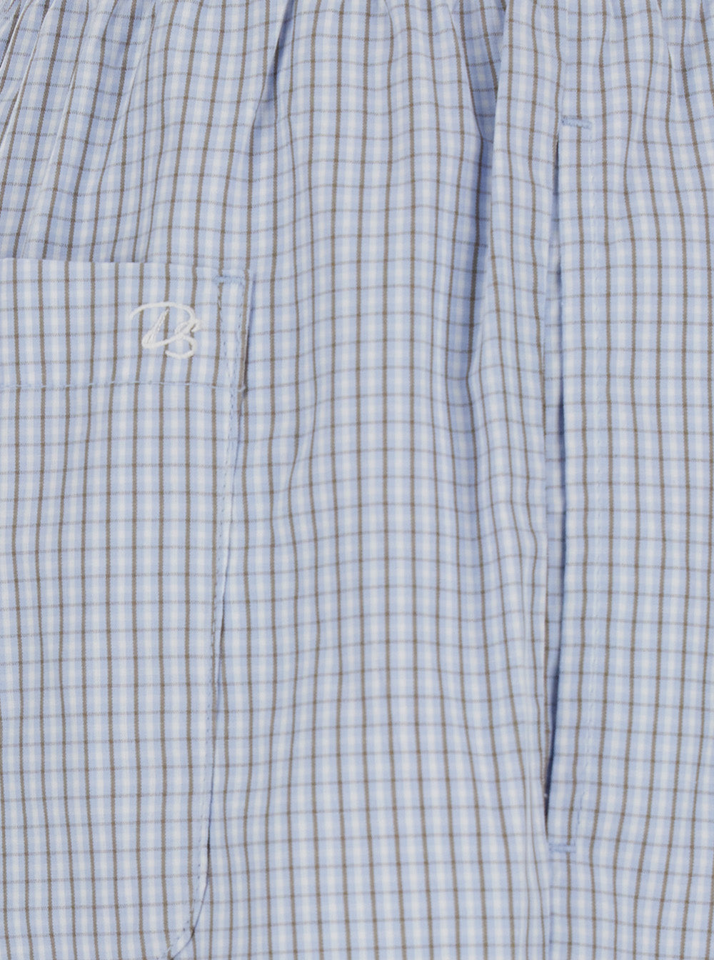 Dunst Check Cotton Trousers — Blue, view 3