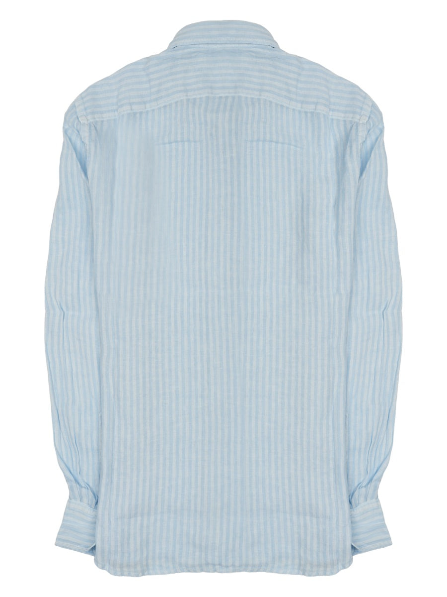 120% Lino 100% Linen Shirt — Blue, view 2