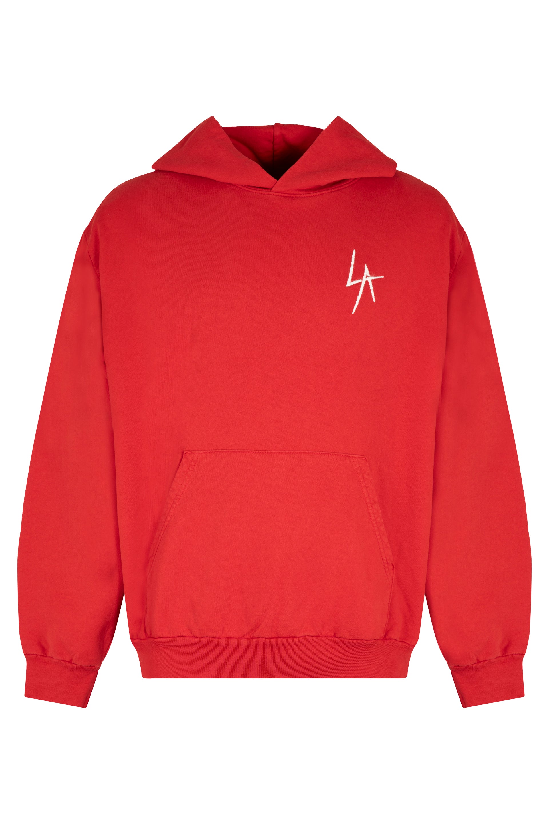 Local Authority Logo-Embroidered Cotton Hoodie — Red by Local Authority