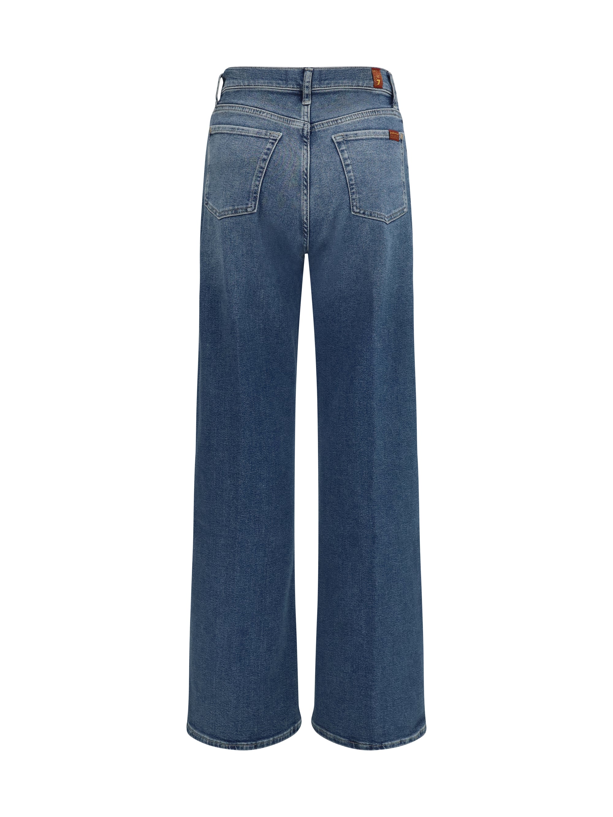 7 For All Mankind High-Stretch Flared Denim Jeans — Blue, view 2