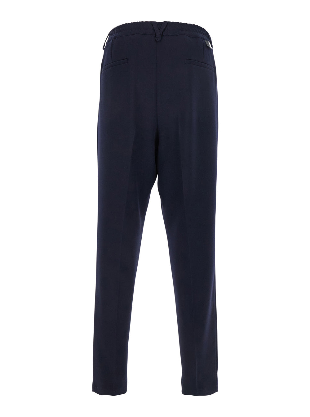 Low Brand Elastic Waist Cotton Trousers — Navy, view 2