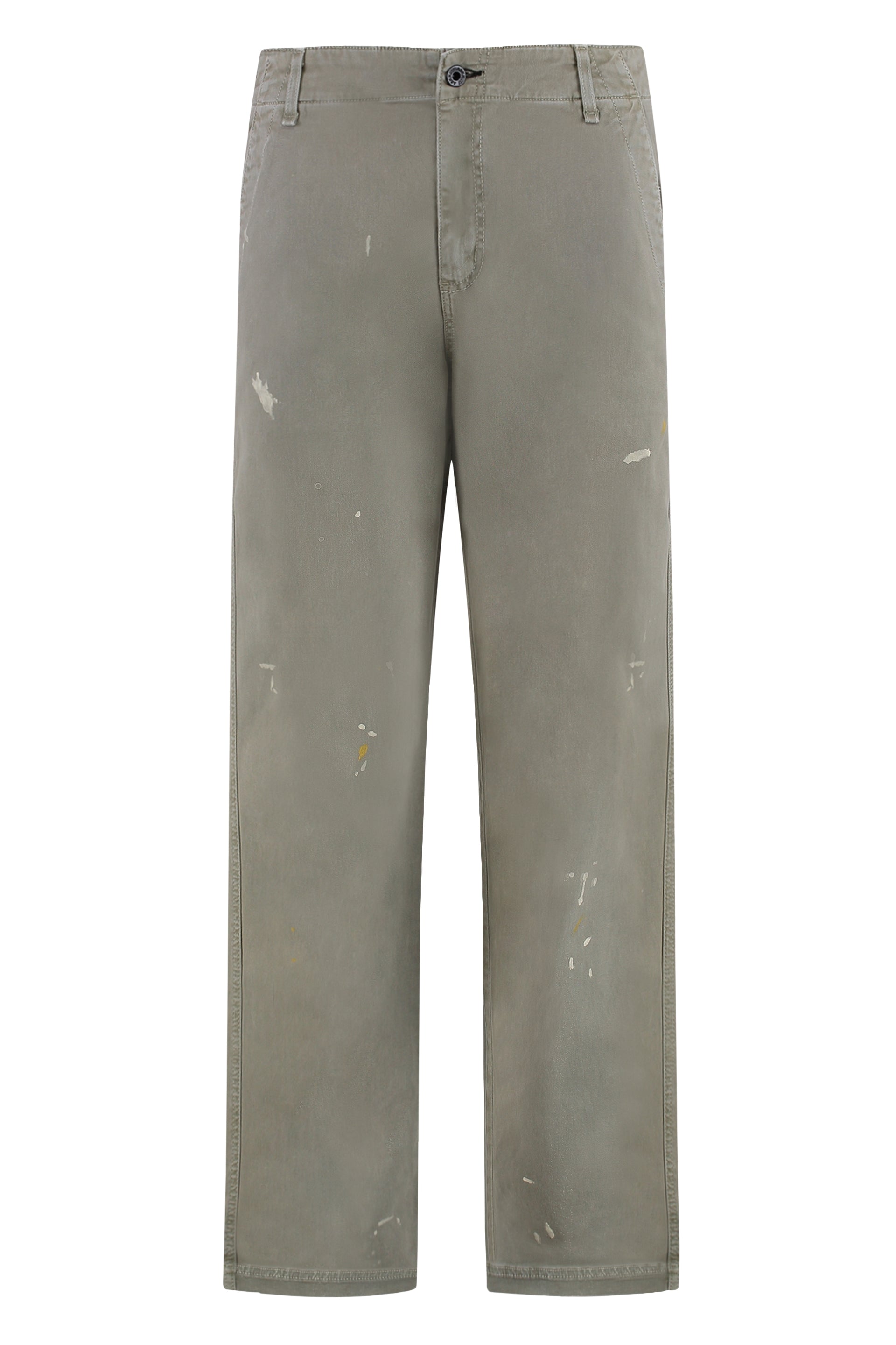 Askk Ny Paint-Splatter Cotton Trousers — Green by Askk Ny