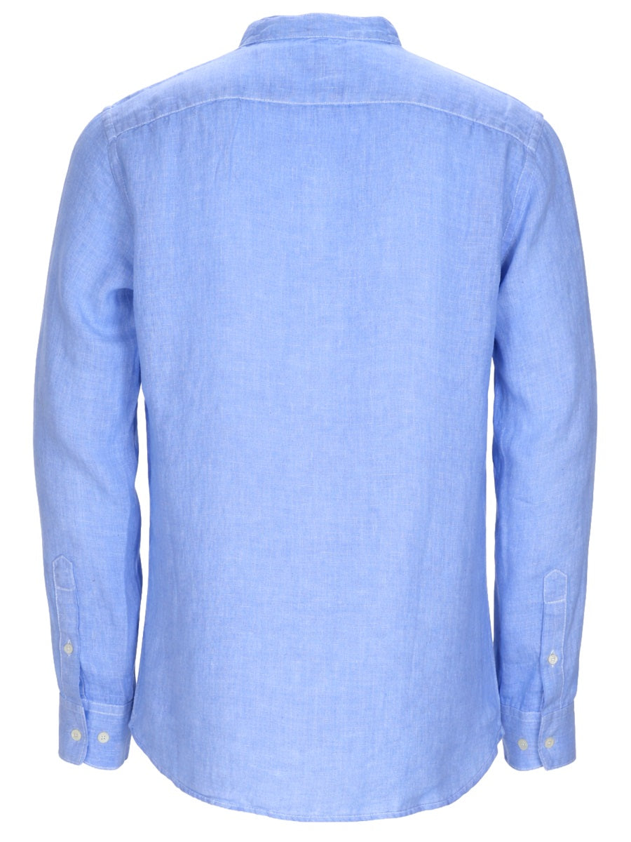 120% Lino 100% Linen Shirt — Blue, view 3