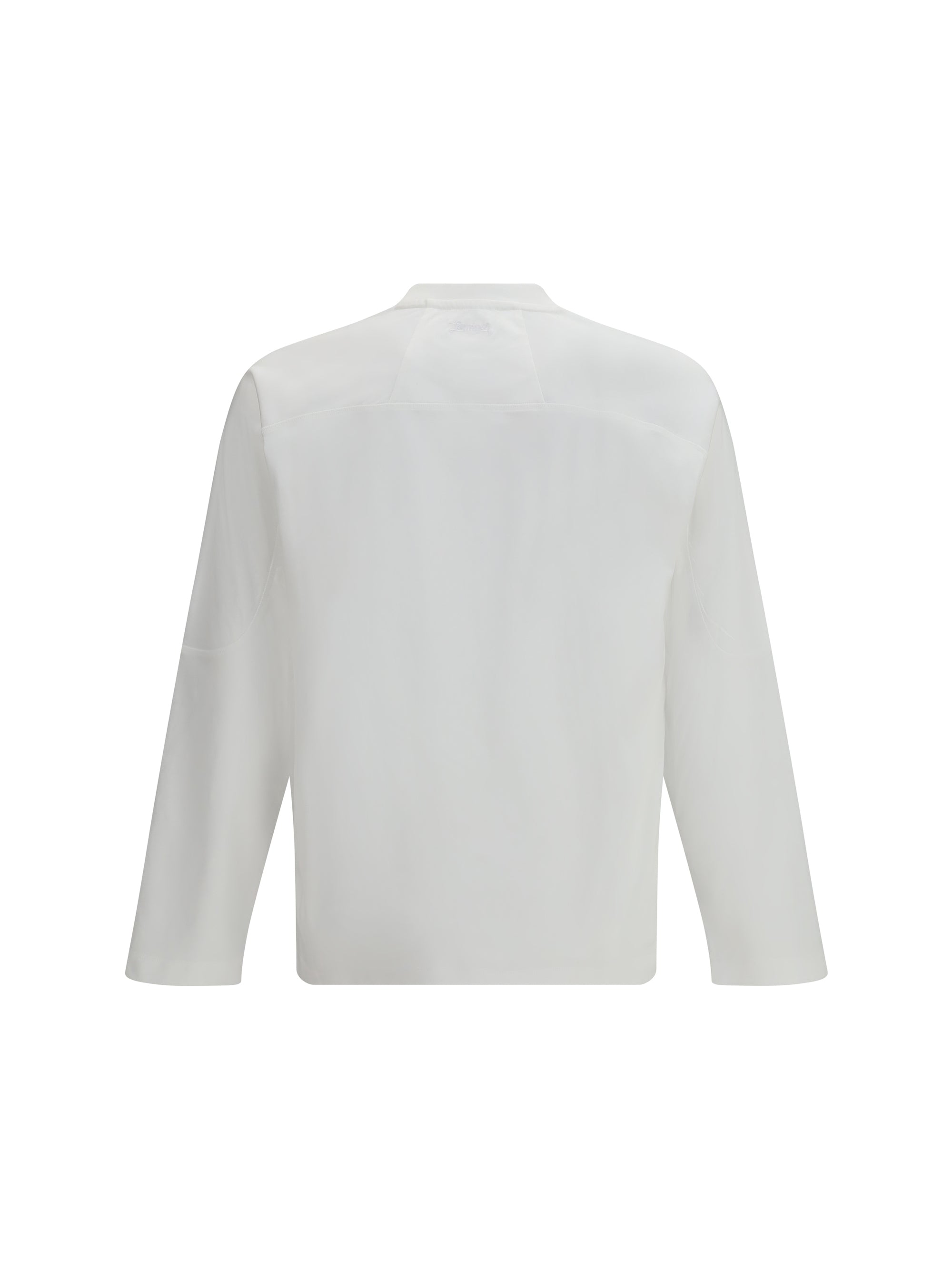 Laminar Cotton Crew Neck Long-Sleeved T-Shirt — White, view 2