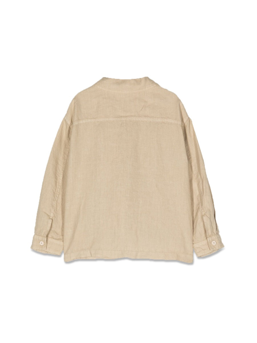 Aspesi 100% Linen Shirt Jacket — Beige, view 2