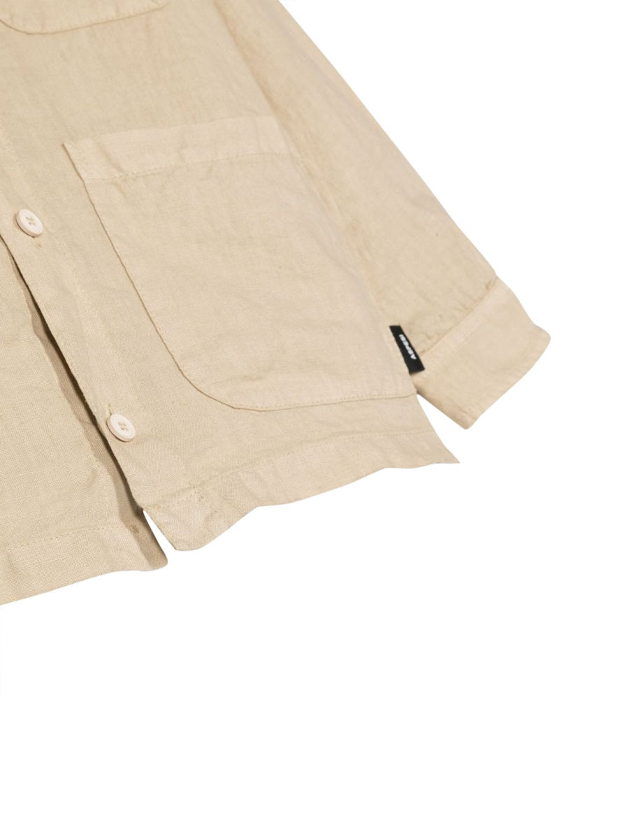 Aspesi 100% Linen Shirt Jacket — Beige, view 3