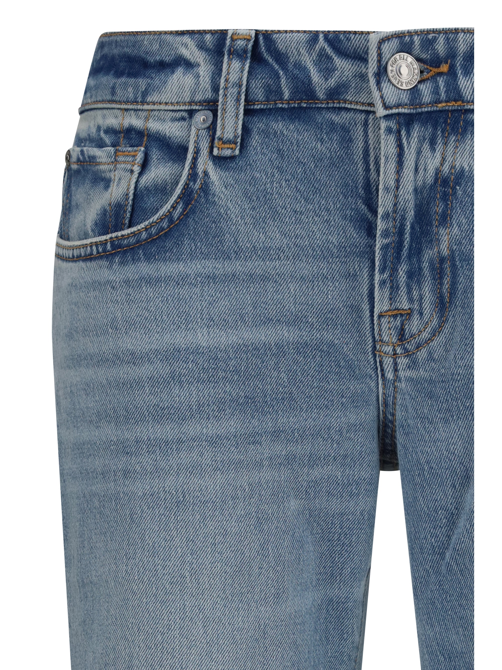 7 For All Mankind Low-Rise Five-Pocket Jeans — Blue by 7 For All Mankind