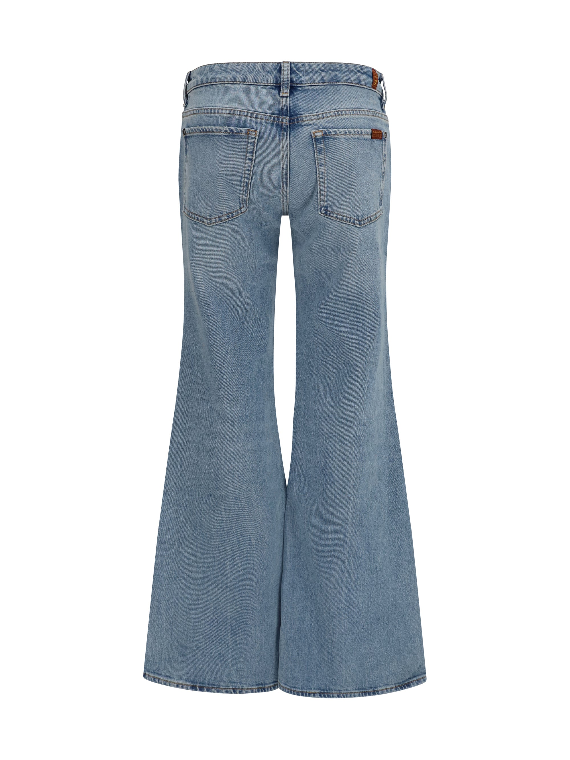 7 For All Mankind Low-Rise Five-Pocket Jeans — Blue, view 2