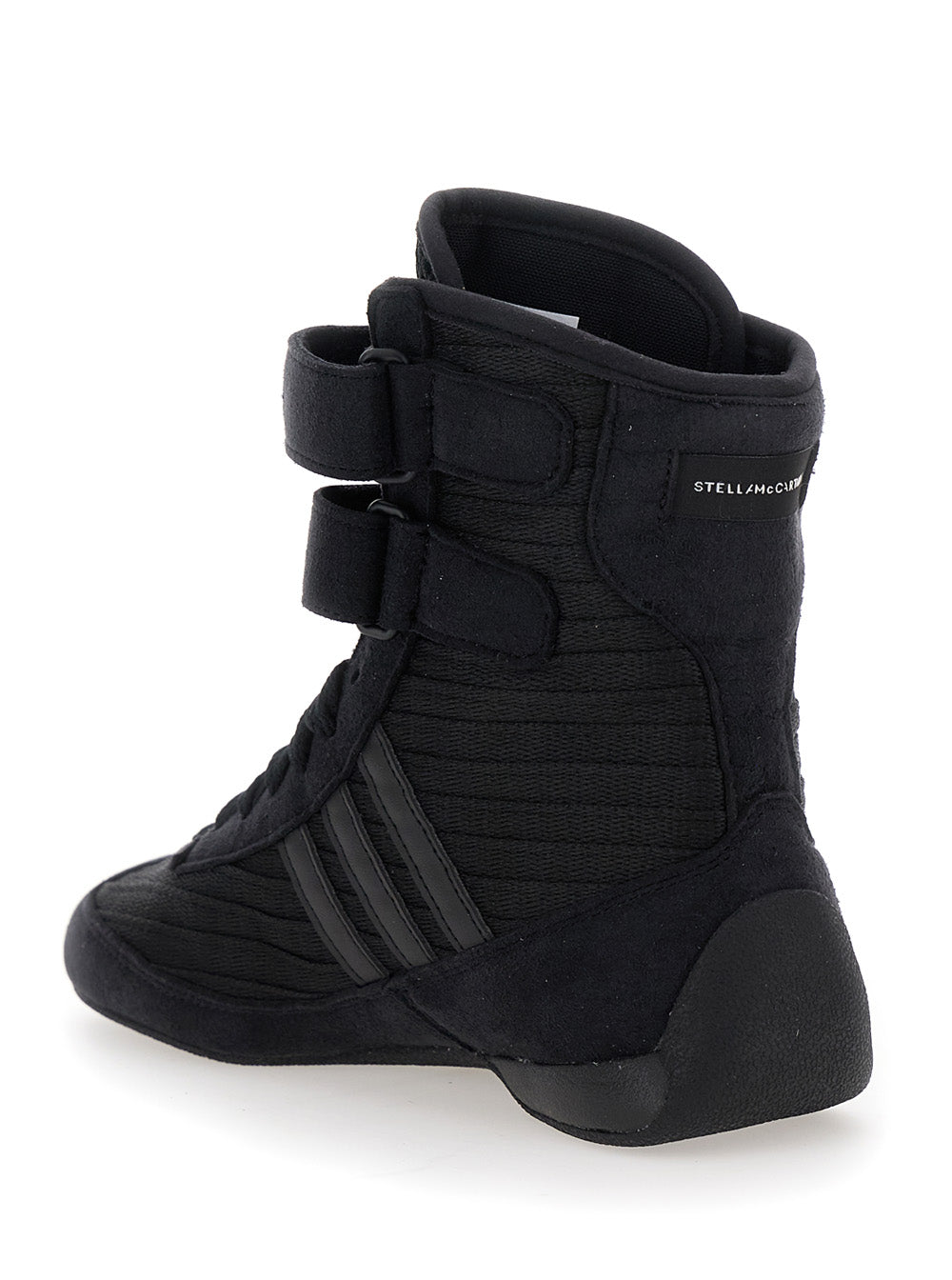 Stella McCartney High-Top Recycled Polyester Sneaker — Black, view 3