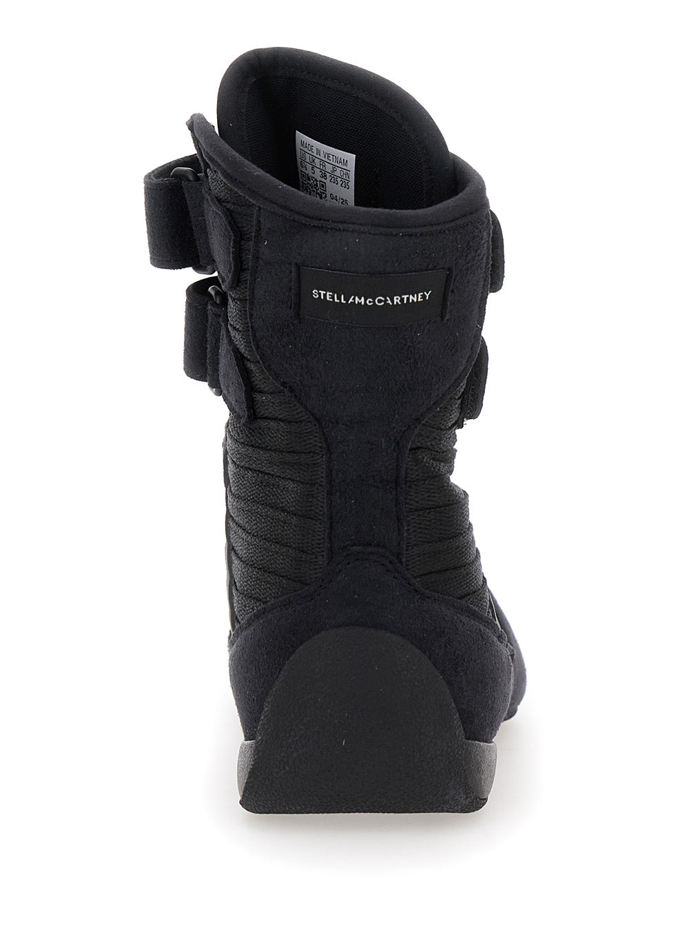 Stella McCartney High-Top Recycled Polyester Sneaker — Black, view 4