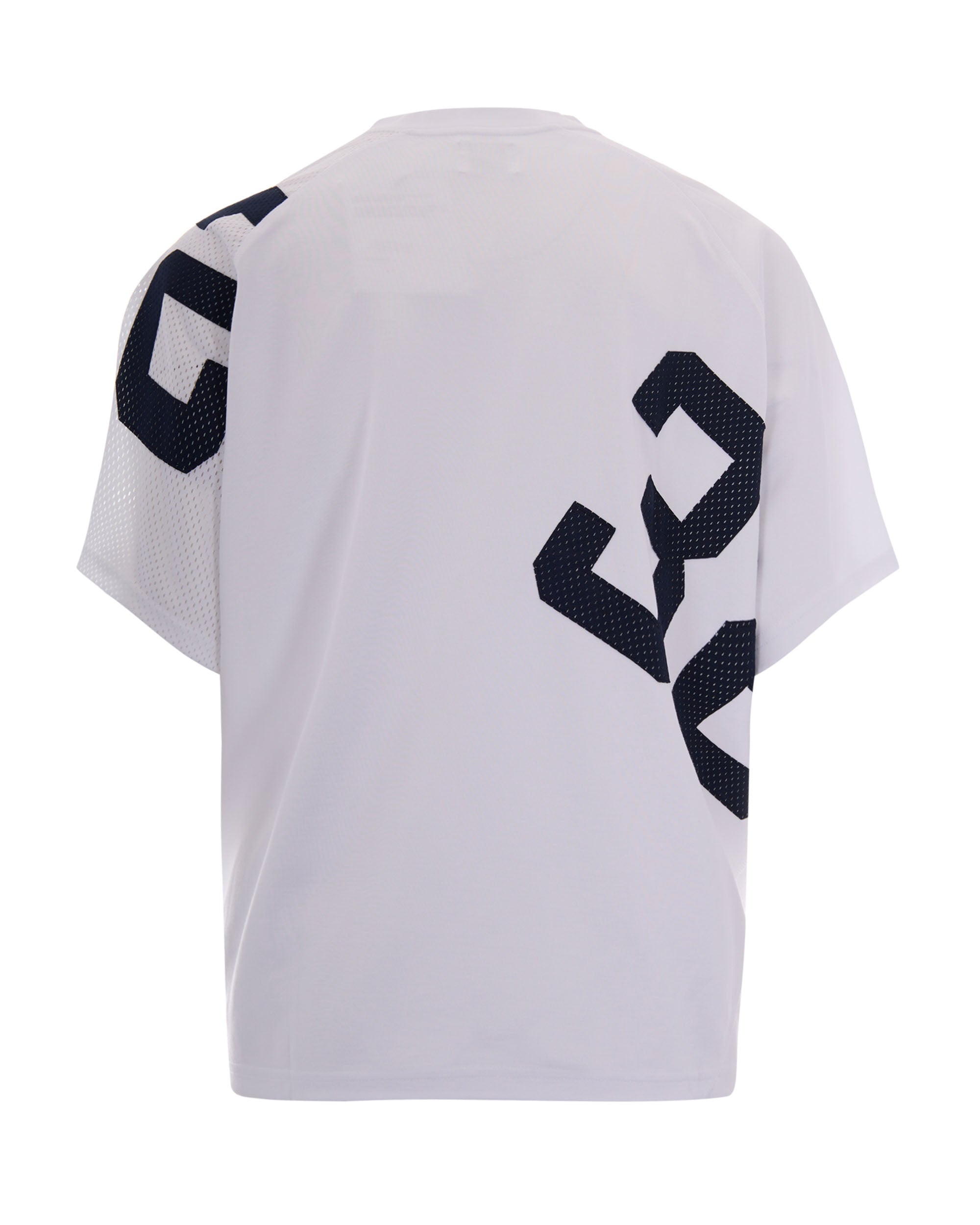 Arte Antwerp Distorted Number Motif T-Shirt — White, view 2