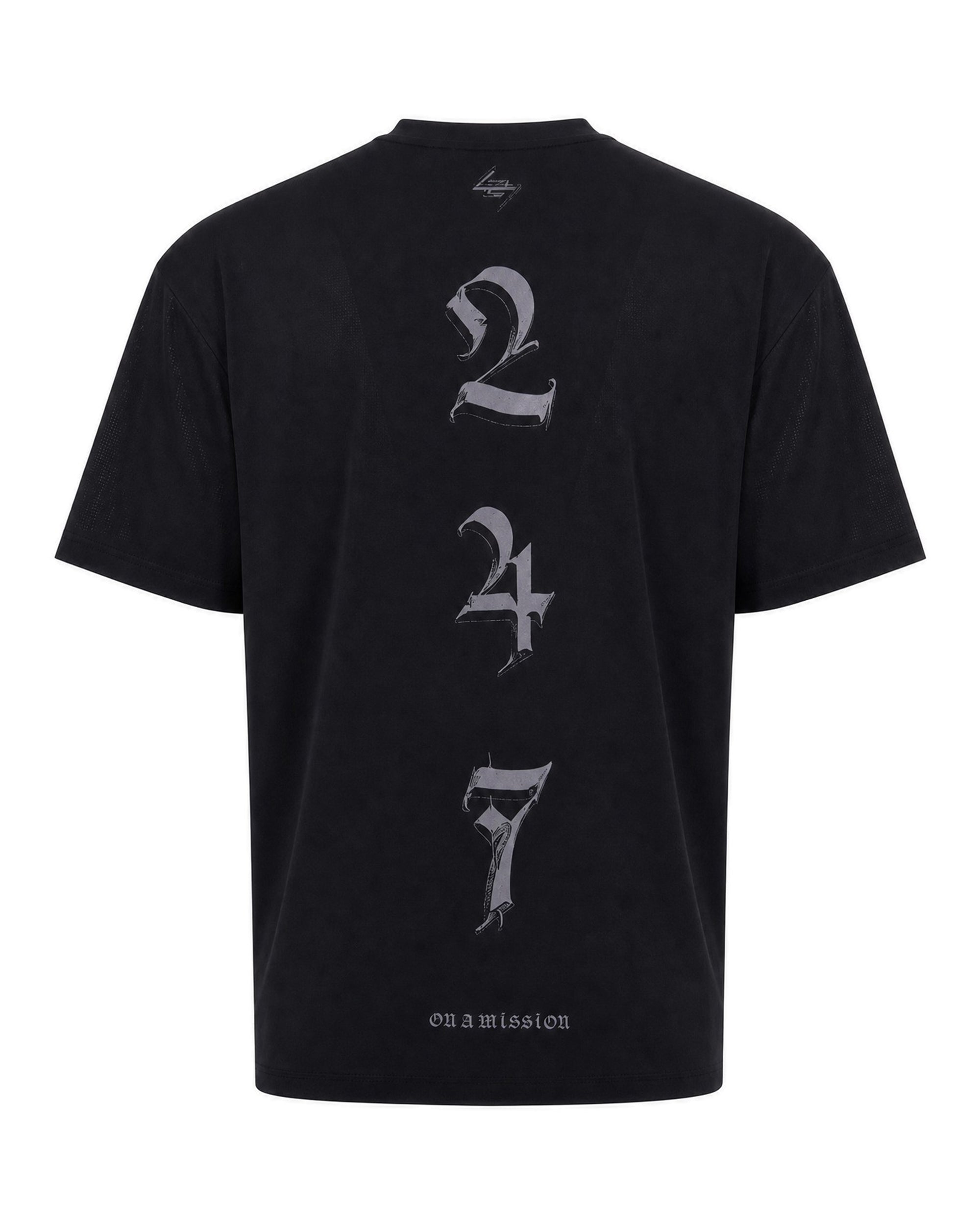 Represent 247 Logo-Embroidered Crew Neck T-Shirt — Black, view 2