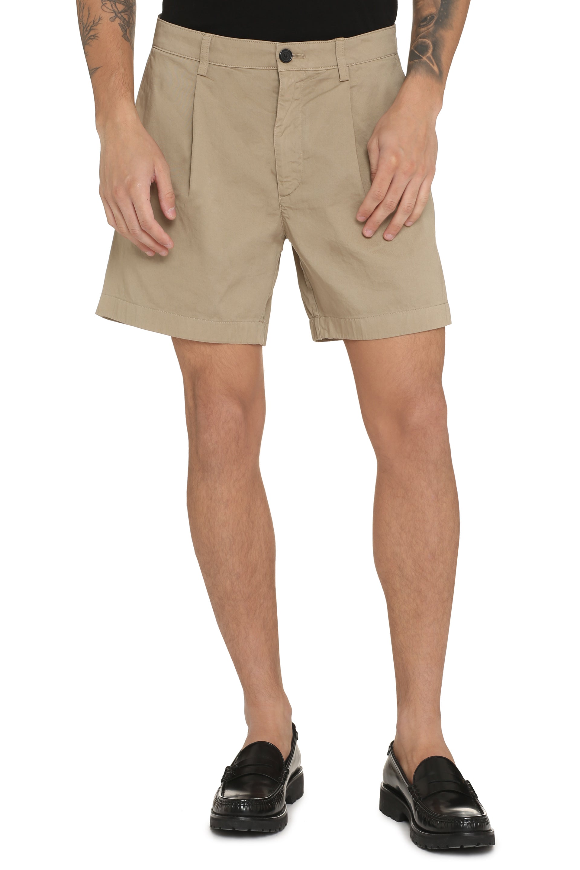 Department 5 Cotton Bermuda Shorts — Beige, view 3