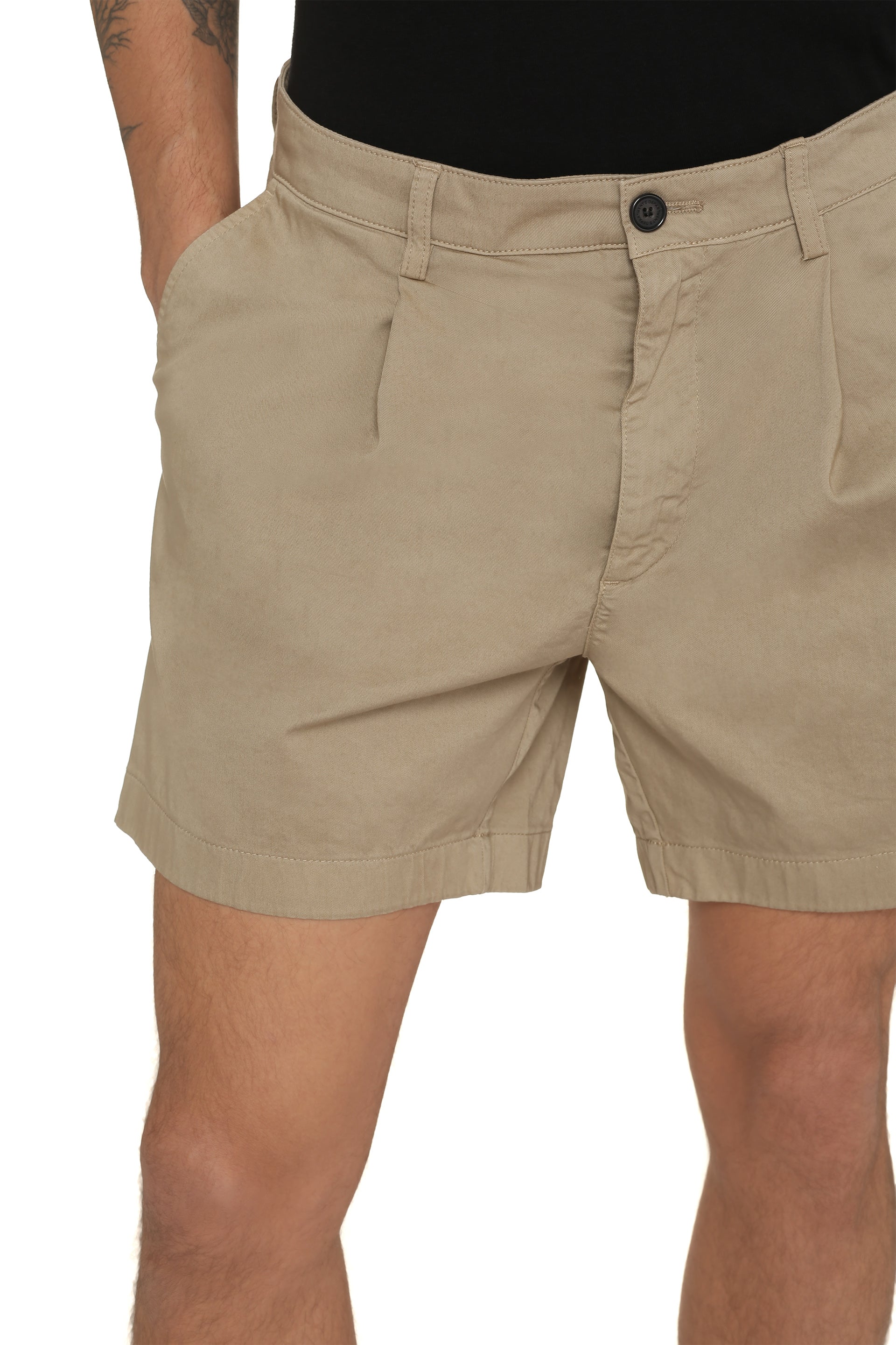 Department 5 Cotton Bermuda Shorts — Beige, view 5