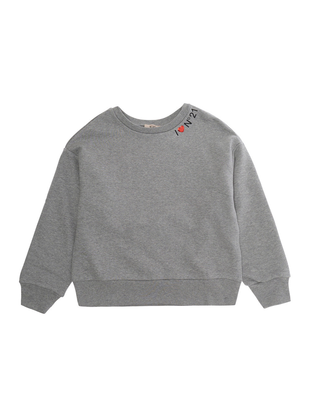 Nº21 Cotton Logo-Lettering Crewneck Sweatshirt — Gray by Nº21