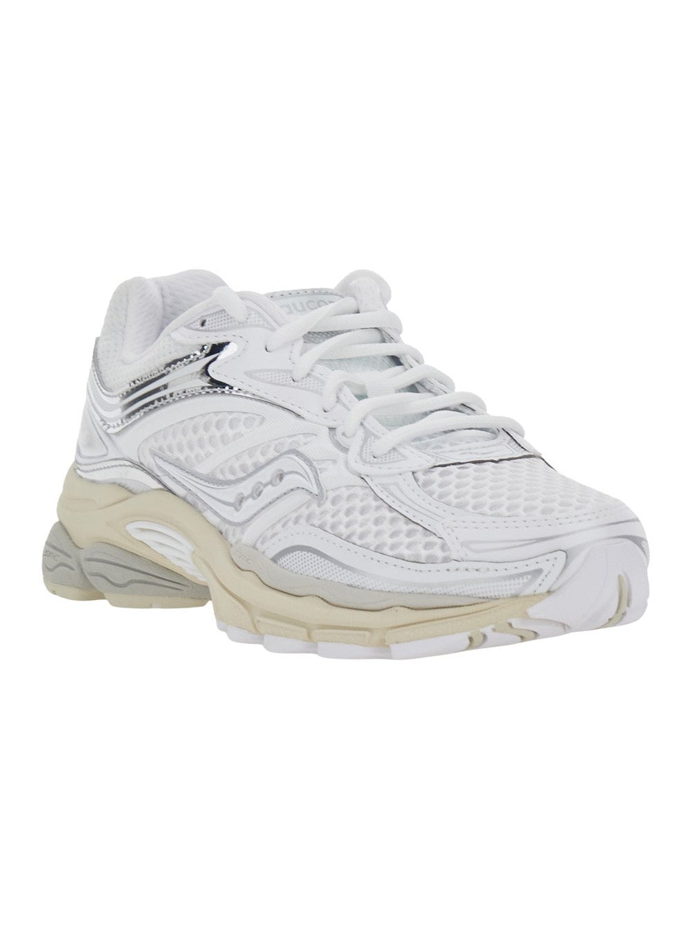 Saucony Technical Fabric Low-Top Sneaker — White, view 2