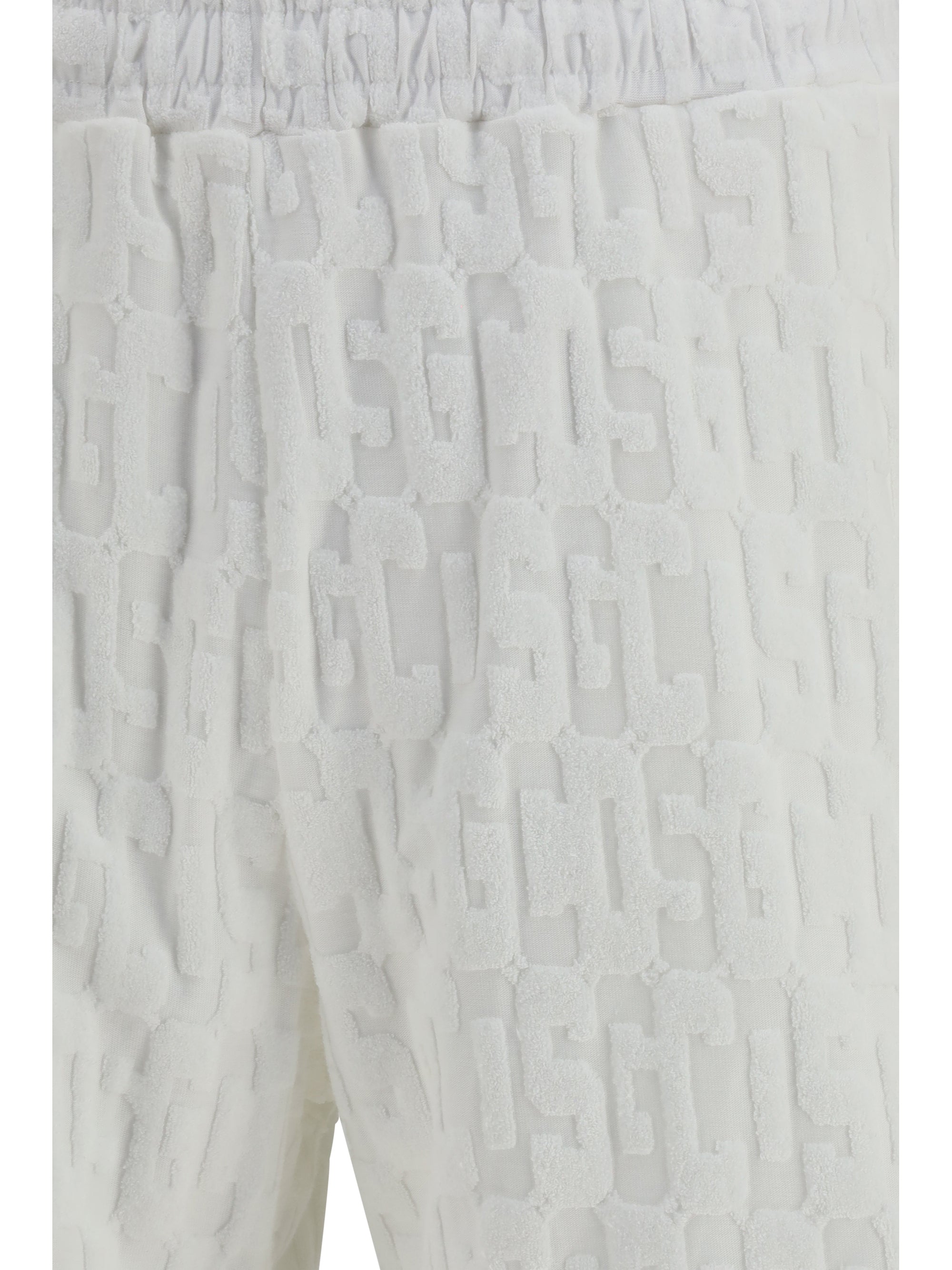 GCDS All-Over Monogram Bermuda Shorts — White, view 3