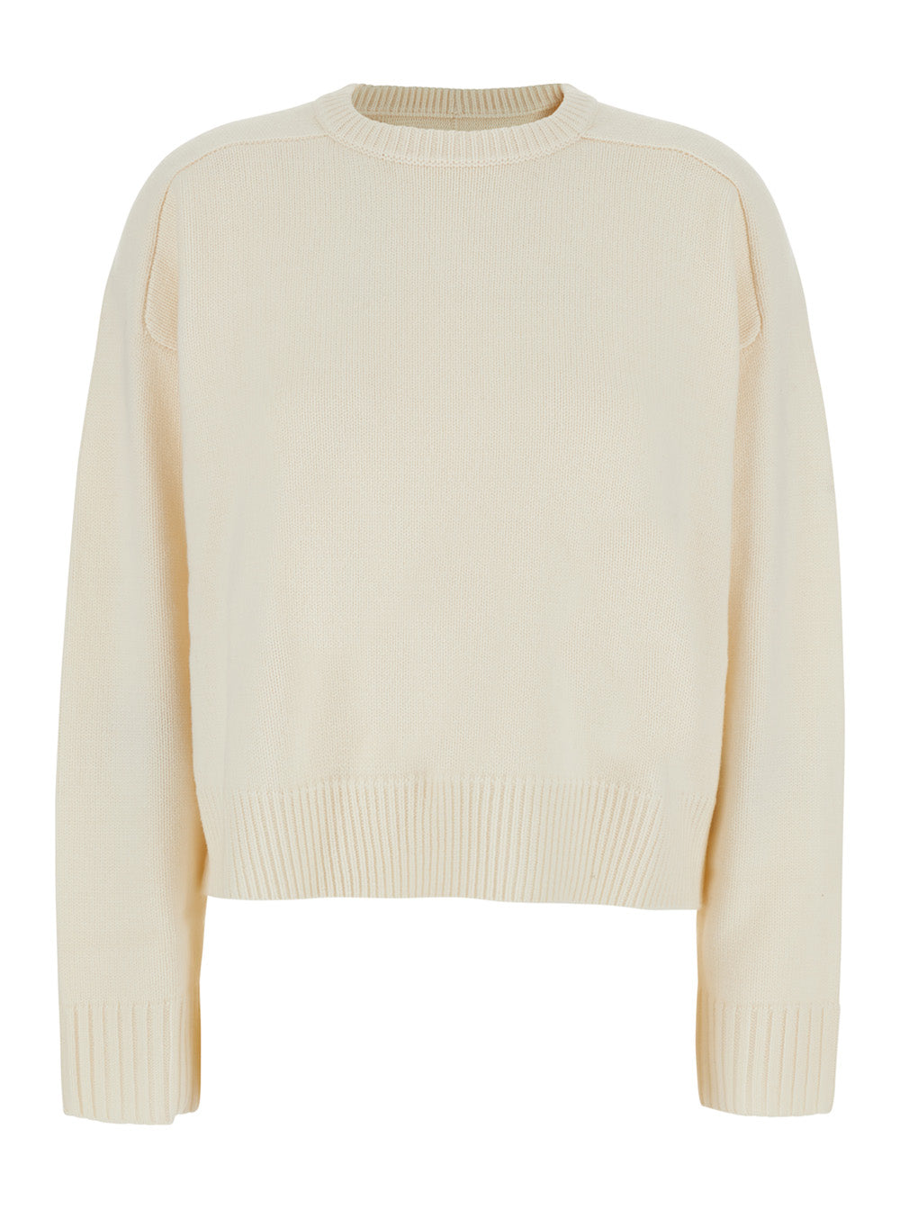 Loulou De Saison Wool and Cashmere Blend Sweater — White by Loulou De Saison