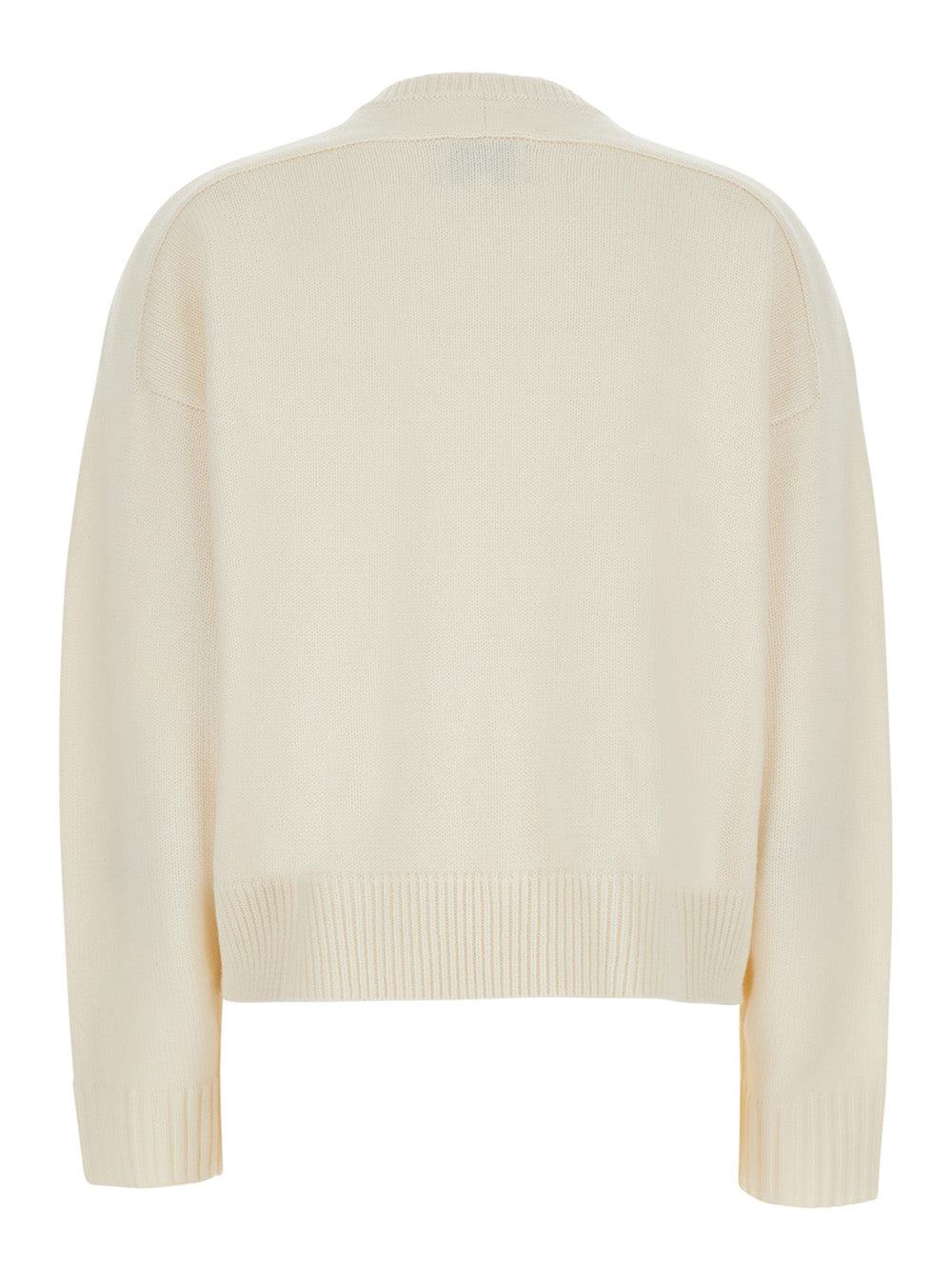 Loulou De Saison Wool and Cashmere Blend Sweater — White, view 2
