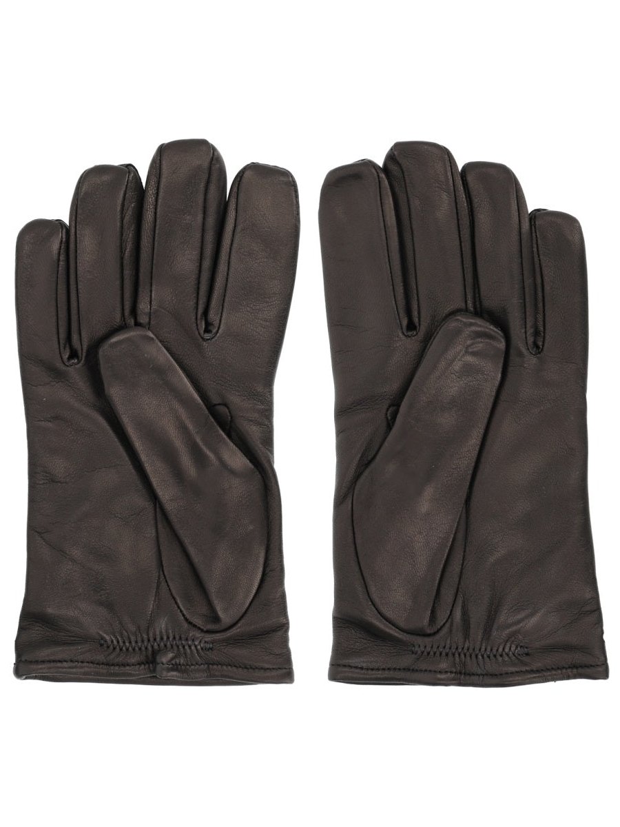 Our Legacy Leather Gloves — Black, view 2