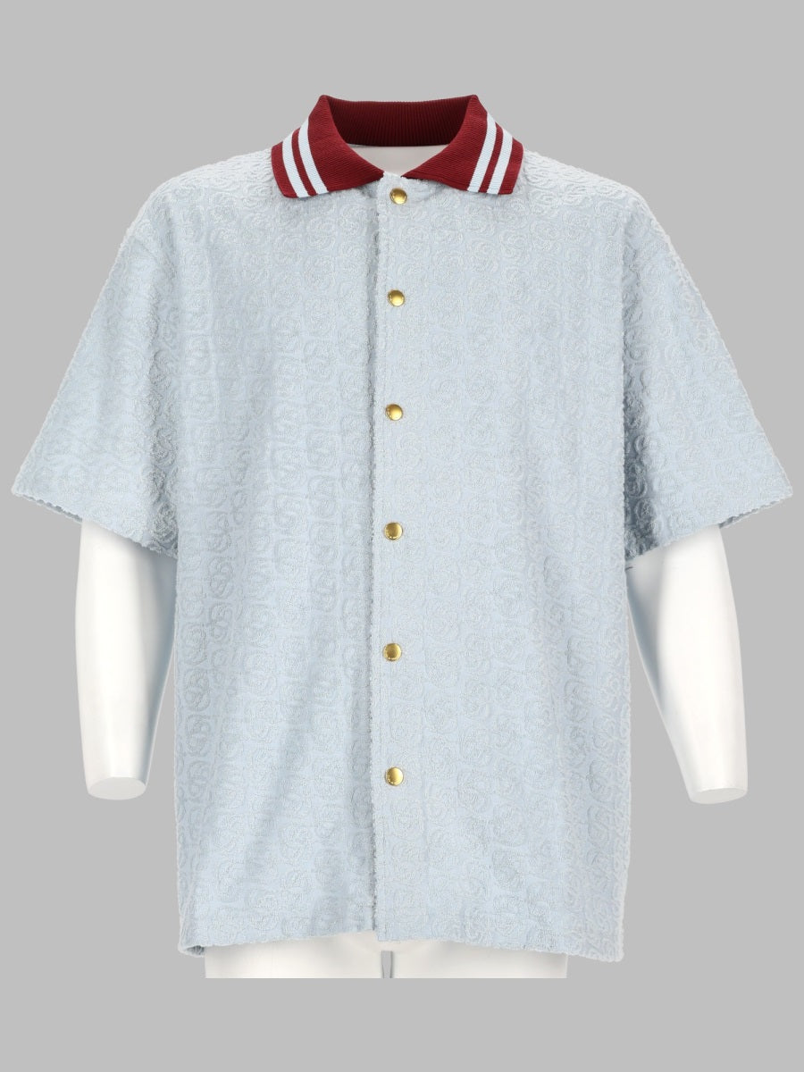 DrôLe De Monsieur Monogram Cotton Shirt — Blue by Drole De Monsieur