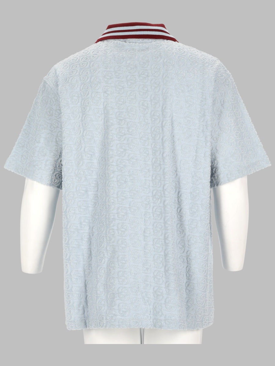 DrôLe De Monsieur Monogram Cotton Shirt — Blue, view 2