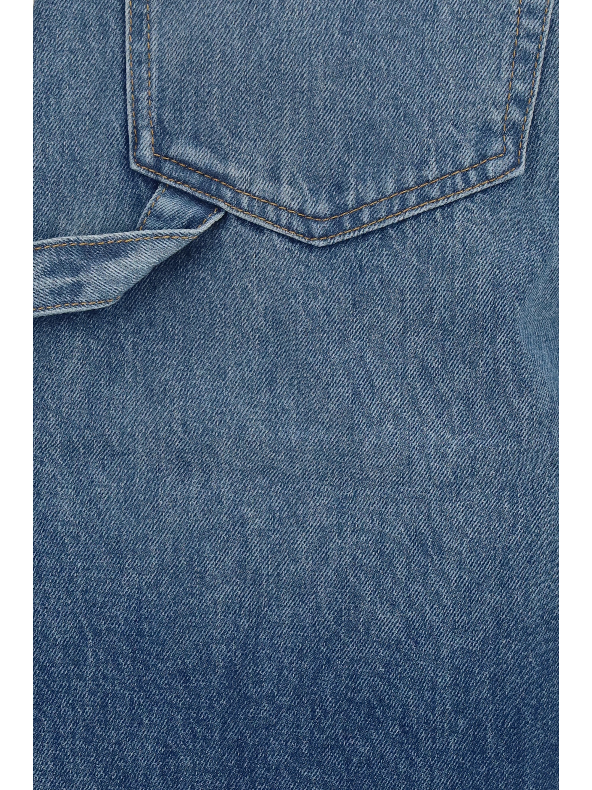 7 For All Mankind Wide-Leg Cotton Bermuda Shorts — Blue by 7 For All Mankind