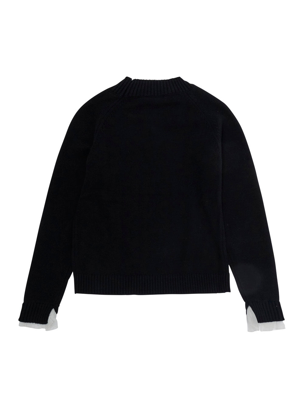 Monnalisa Cotton-Wool Blend Sweater — Black by Monnalisa