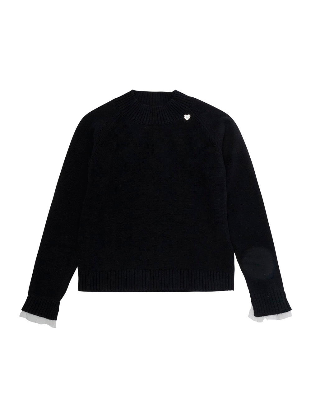 Monnalisa Cotton-Wool Blend Sweater — Black, view 2