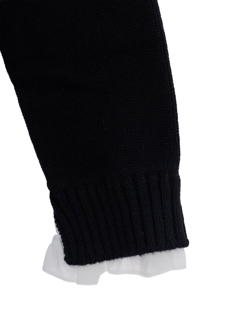 Monnalisa Cotton-Wool Blend Sweater — Black, view 3