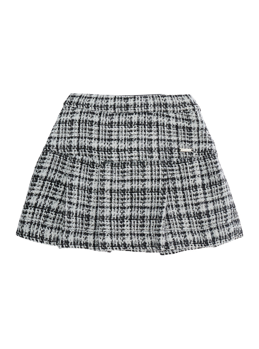 Monnalisa Pleated Bouclé Skirt — Gray by Monnalisa