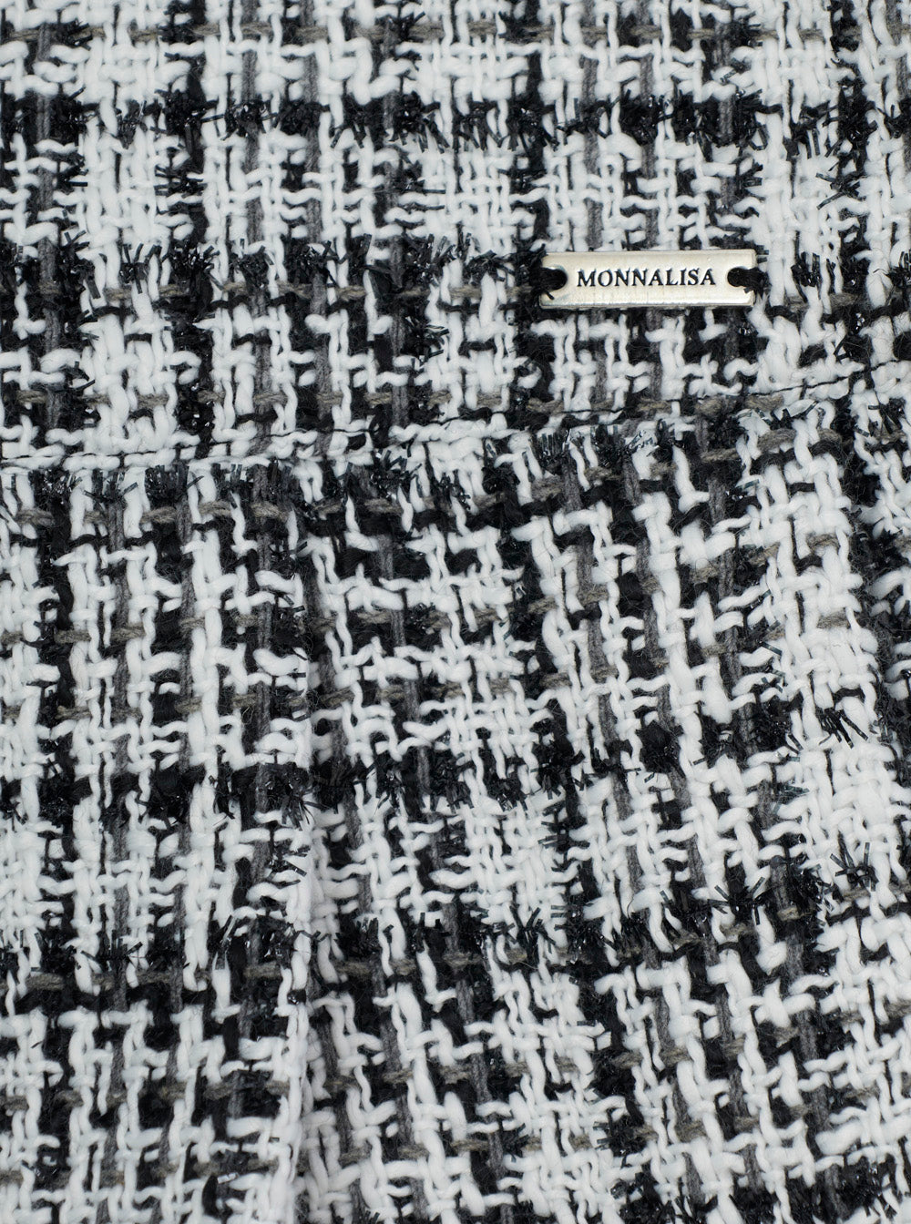 Monnalisa Pleated Bouclé Skirt — Gray, view 3