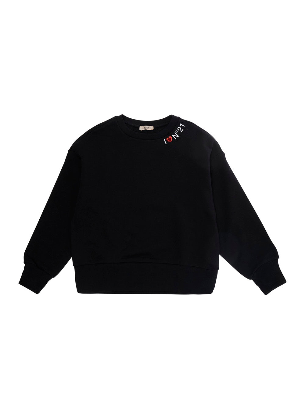 Nº21 Logo-Embroidered Cotton Sweatshirt — Black by Nº21