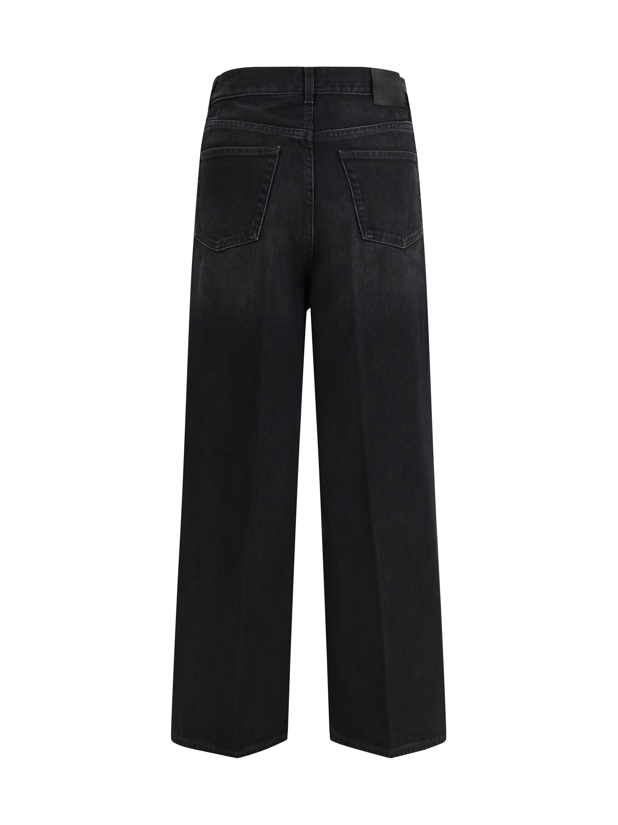 Toteme Wide-Leg Organic Cotton Jeans — Black, view 2