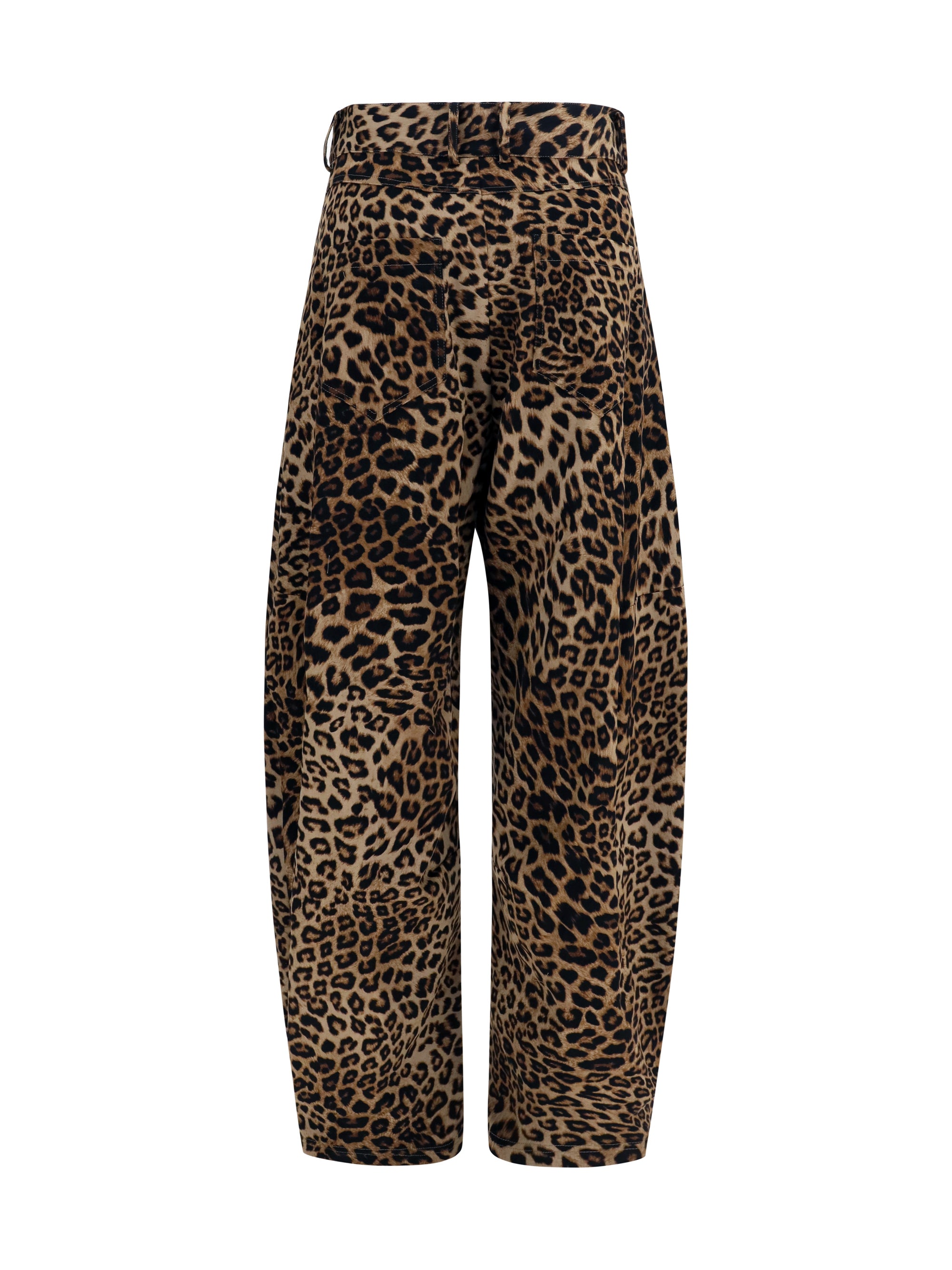 Ella Leopard-Print Barrel Trousers — Multicolor by Ella
