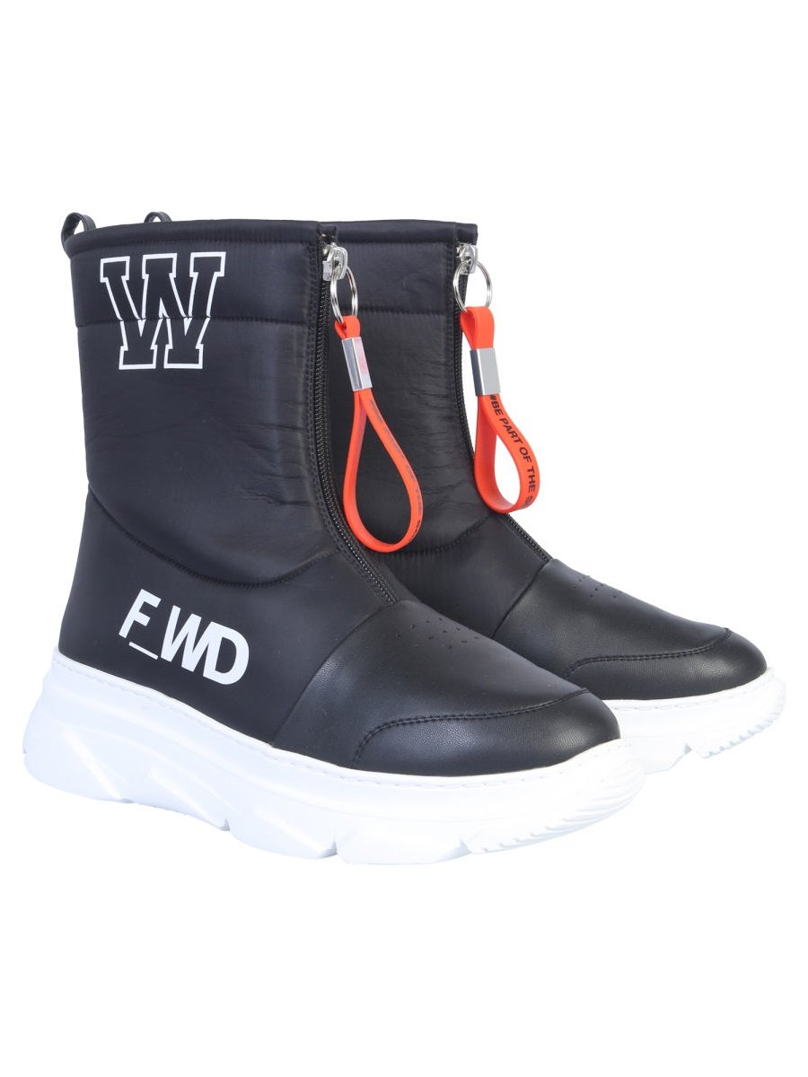 Forward Leather with Zip Closure Boot — Black by Forward