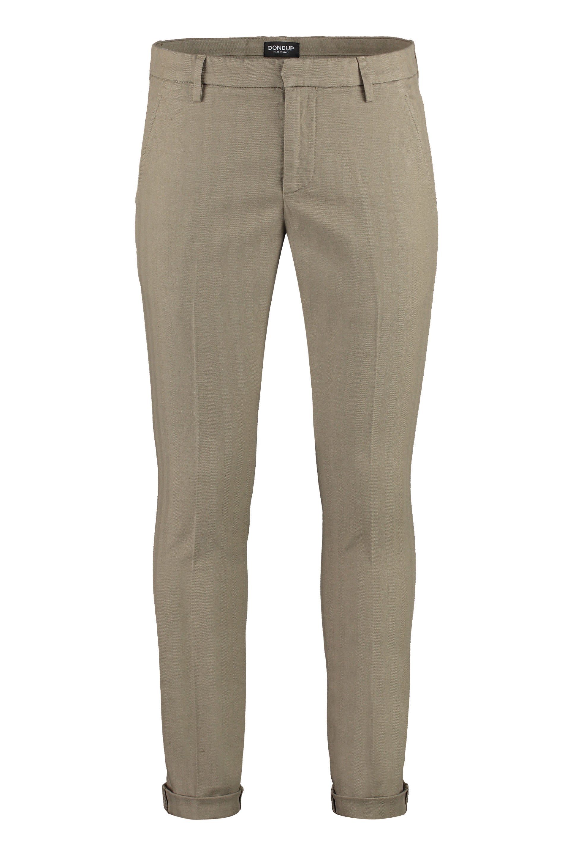 Dondup Cotton-Linen Blend Chinos — Turtledove by Dondup