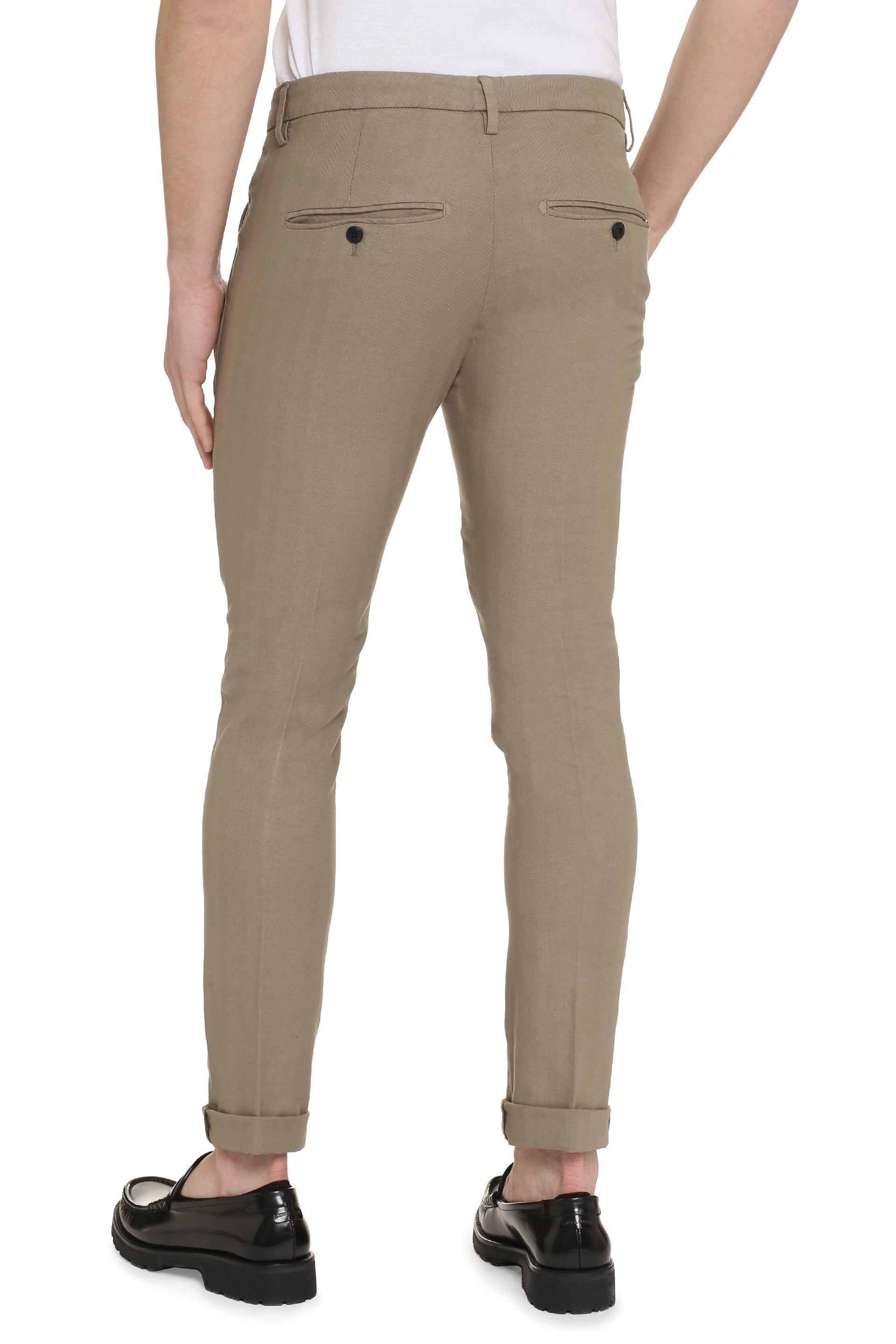 Dondup Cotton-Linen Blend Chinos — Turtledove, view 4