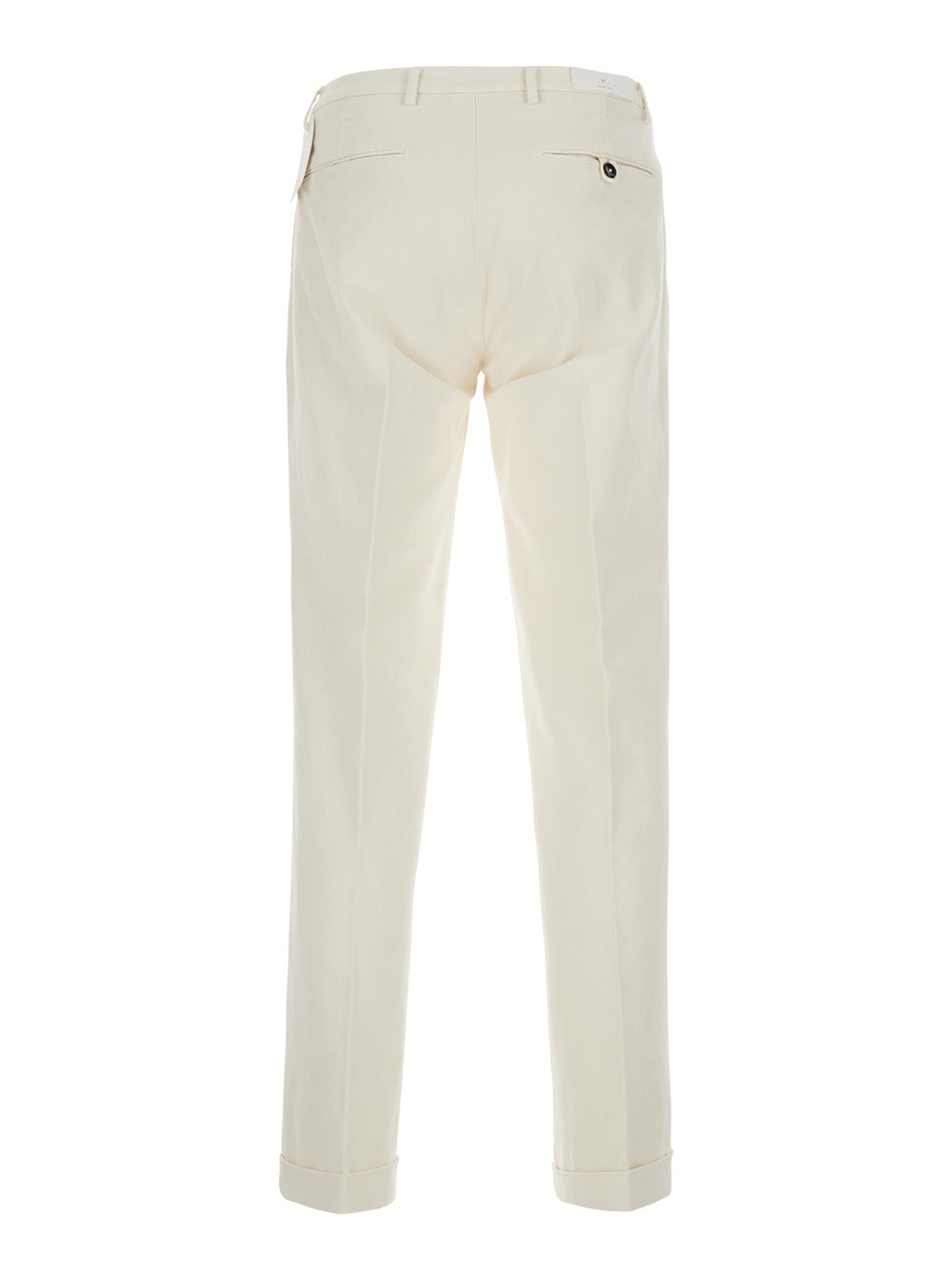 Michael Coal Cotton Trousers — White, view 2