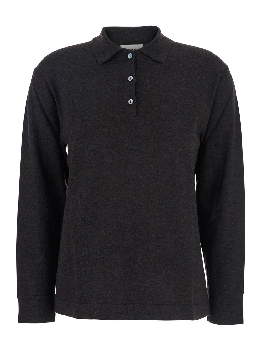 P.A.R.O.S.H. Wool-Cashmere Blend Polo Shirt — Brown by Parosh