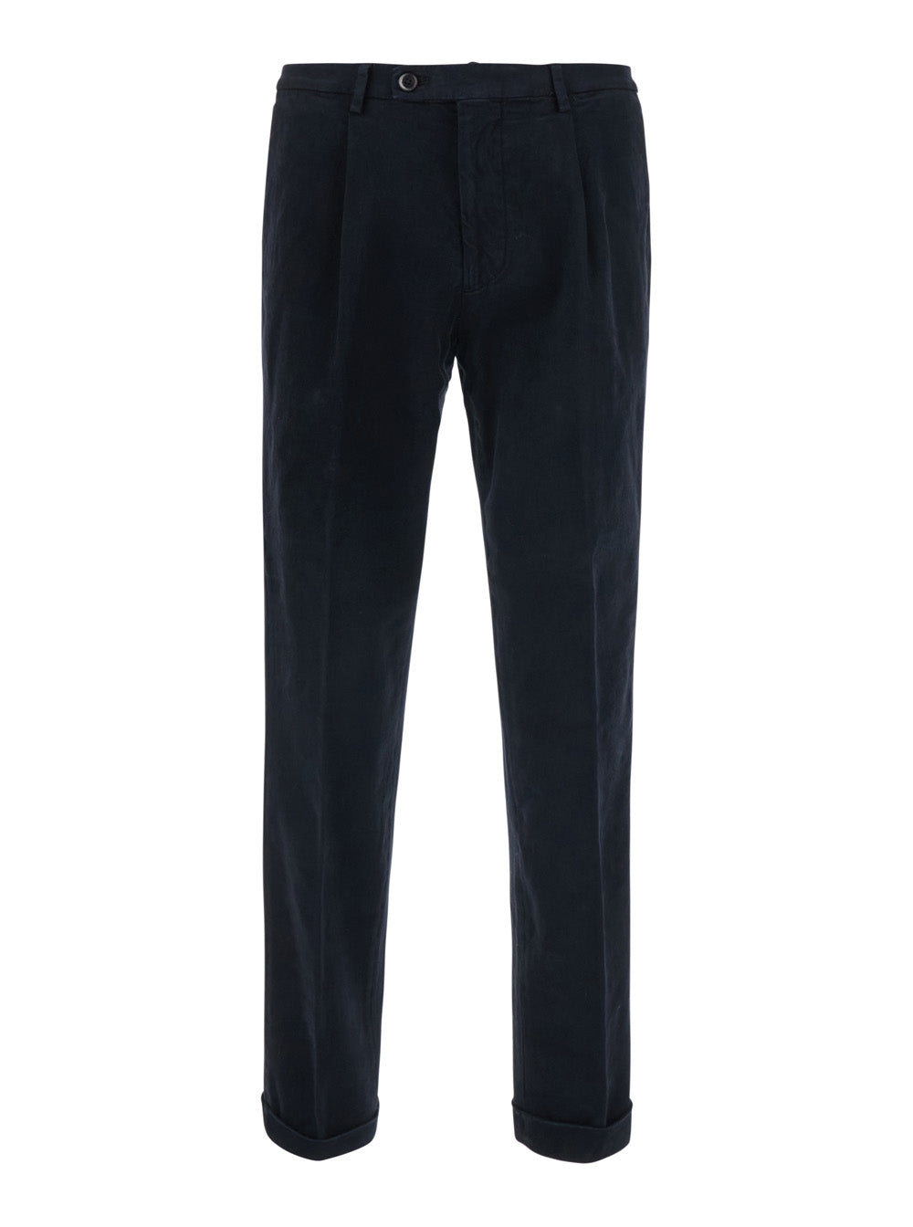 Michael Coal Cotton Blend with Belt Trousers — Navy by Michael Coal