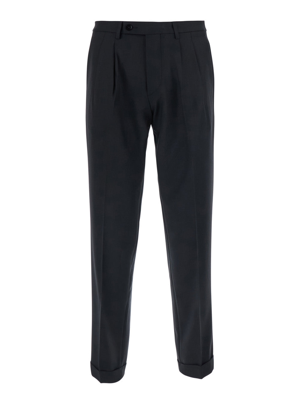 Michael Coal Double-Pleated Wool Blend Trousers — Black by Michael Coal