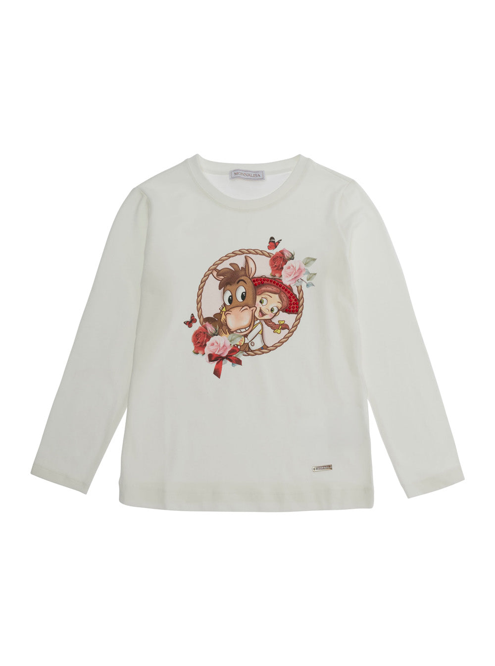 Monnalisa Cowgirl Print T-Shirt — White by Monnalisa