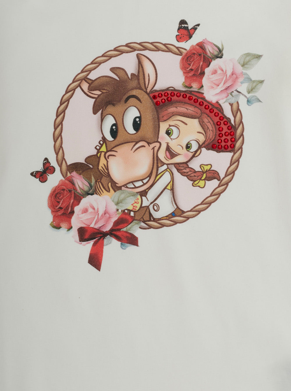 Monnalisa Cowgirl Print T-Shirt — White, view 3