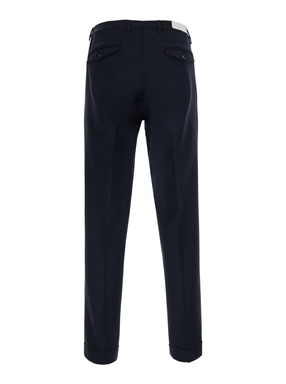 Michael Coal Double Pleated Tech Fabric Wool Trousers — Blue, view 2